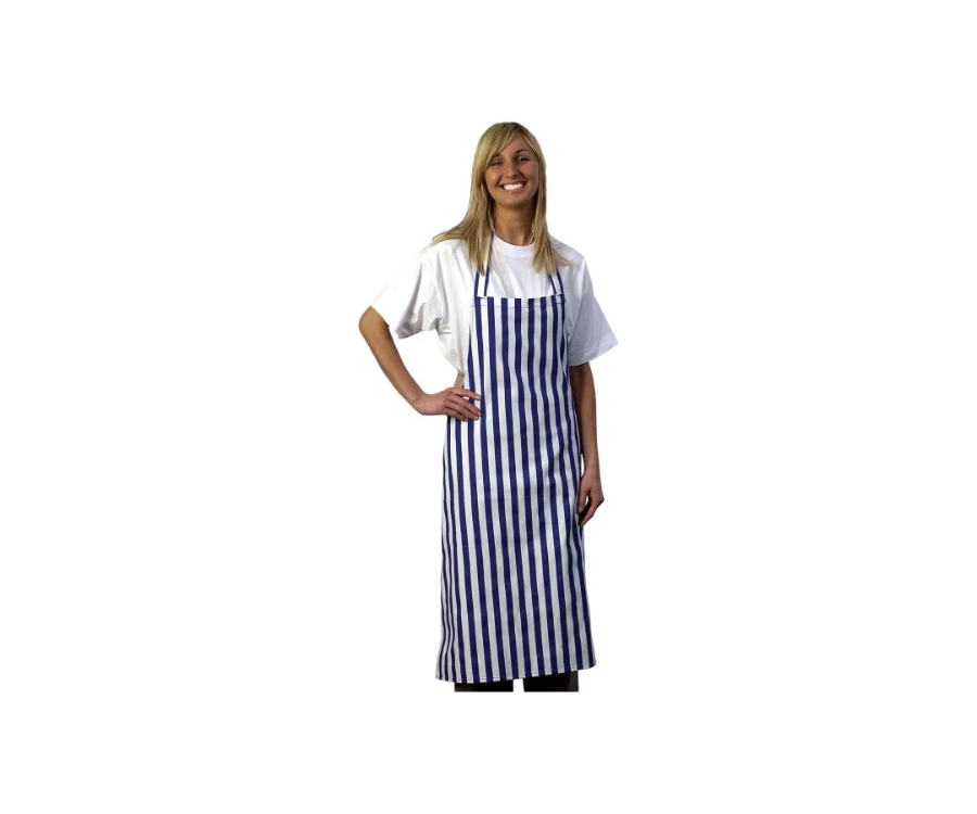 Butchers Bib Apron Blue & White Stripe 70x97cm