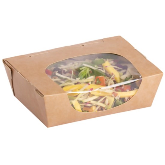 Colpac Zest™ Compostable Kraft Medium Salad Box 825ml(Pack of 250) Catering Supply Images