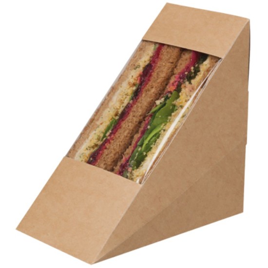 Colpac Zest™ Compostable Kraft Rear Loading Deep Filled Sandwich Pack(Pack of 500) Restaurant Supply Images