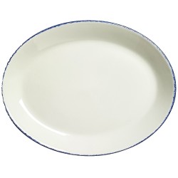 Steelite Blue Dapple Oval Coupe Plate 28cm(Pack of 12)