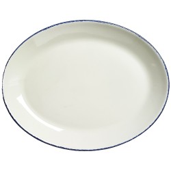 Steelite Blue Dapple Oval Coupe Plate 30.5cm(Pack of 12)