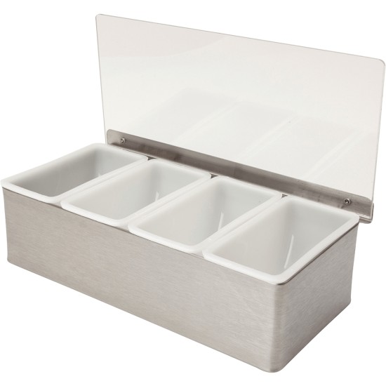 Beaumont 4 Part Stainless Steel Condiment Holder Catering Supply Images