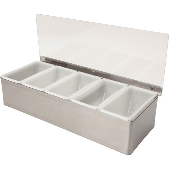Beaumont 5 Part Stainless Steel Condiment Holder Event Supply Images