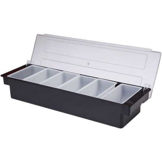 Beaumont 6 Part Black Plastic Condiment Holder Catering Supply Images