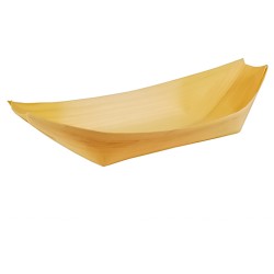 Papstar - 50 Bowls Boat Shape Wooden[25x10cm] 84419