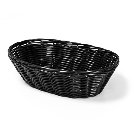 Black Poly Rattan Basket Oval 23Cm 9In Event Supply Images