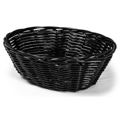 Black Poly Rattan Basket Round 21.5Cm 8.5In