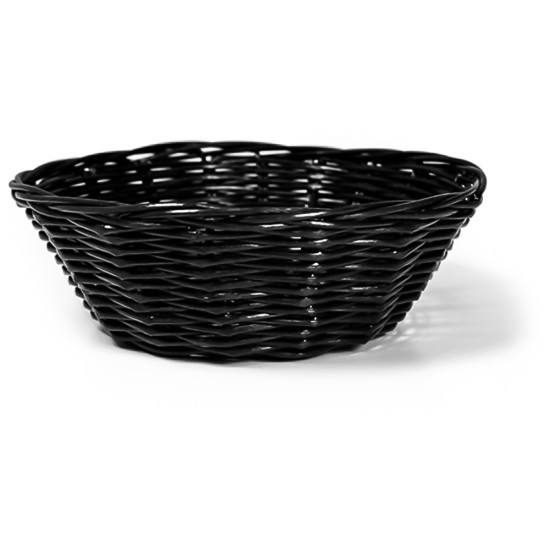 Black Poly Rattan Basket Round 18Cm 7In Restaurant Supply Images