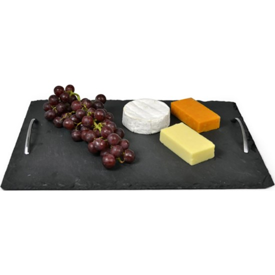 Slate Tray With Chrome Handles 40Cm X 28Cm Catering Supply Images