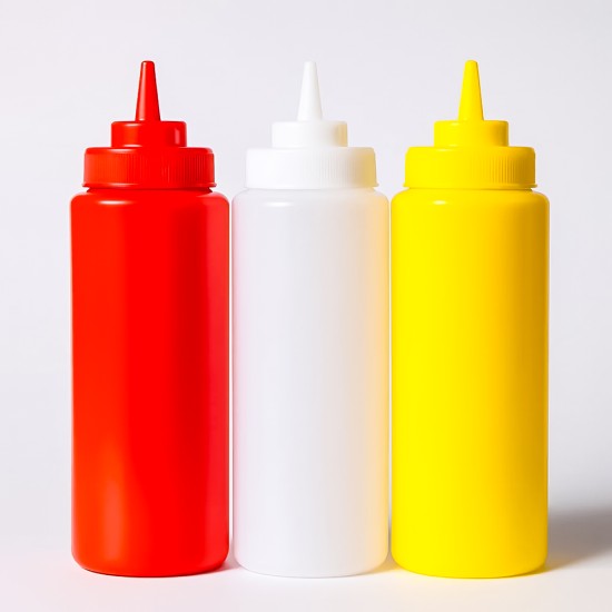 Chefset 32Oz Squeeze Bottle Clear Wide Mouth Restaurant Supply Images