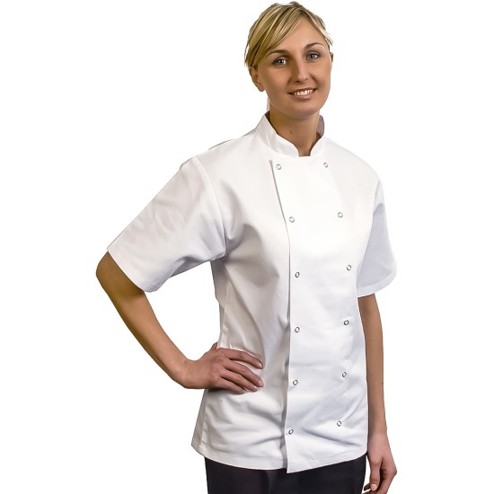 BONCHEF DANNY WHITE JACKET SHORT SLEEVE S Event Supply Images