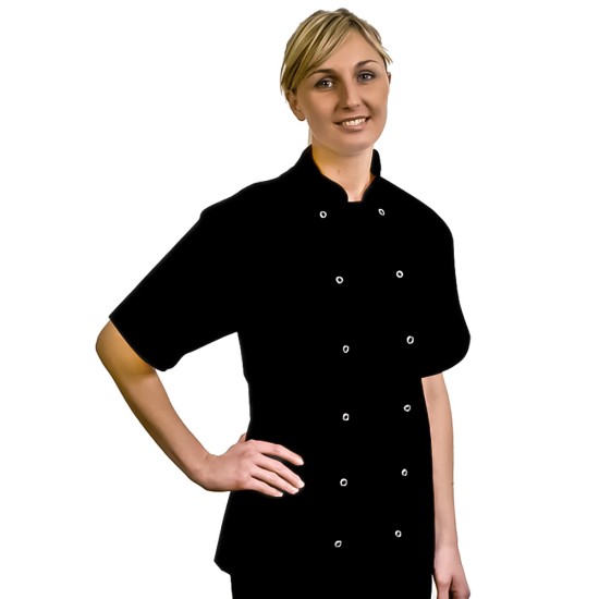 Bonchef Danny Black Jacket Short Sleev Medium Catering Supply Images