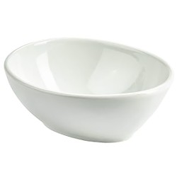 Genware Porcelain Organic Oval Bowl 15.4 x 12.8cm/6 x 5