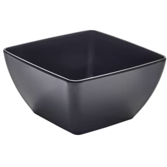 GenWare Melamine Black Curved Square Bowl 19cm Catering Supply Images