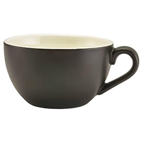 Genware Porcelain Matt Black Bowl Shaped Cup 17.5cl/ 6oz(Pack of 6) Catering Supply Images
