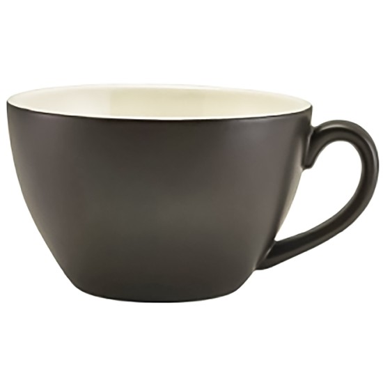 Genware Porcelain Matt Black Bowl Shaped Cup 34cl/ 12oz(Pack of 6) Restaurant Supply Images
