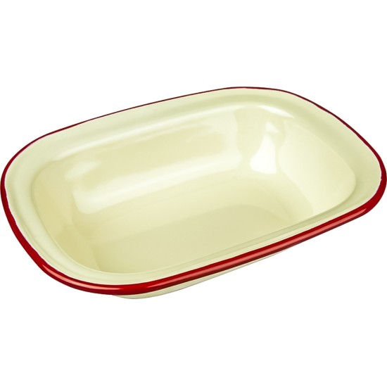 Falcon Enamel 20cm Oblong Pie Dish Cream(Pack Of 6) Catering Supply Images