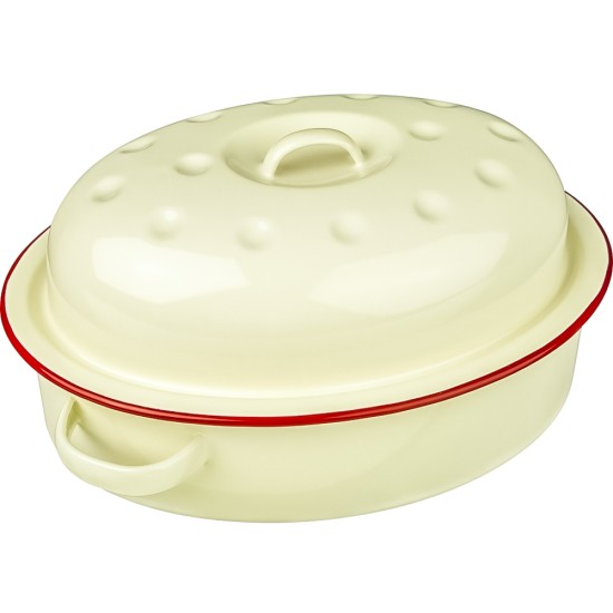 Falcon Enamel 26cm Oval Roaster Cream Catering Supply Images