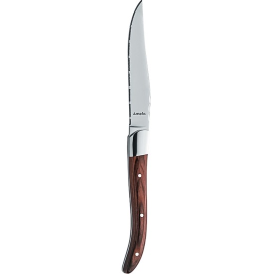Amefa 3 Rivet Brown Handle Steak Knife (Pack of 12) Event Supply Images