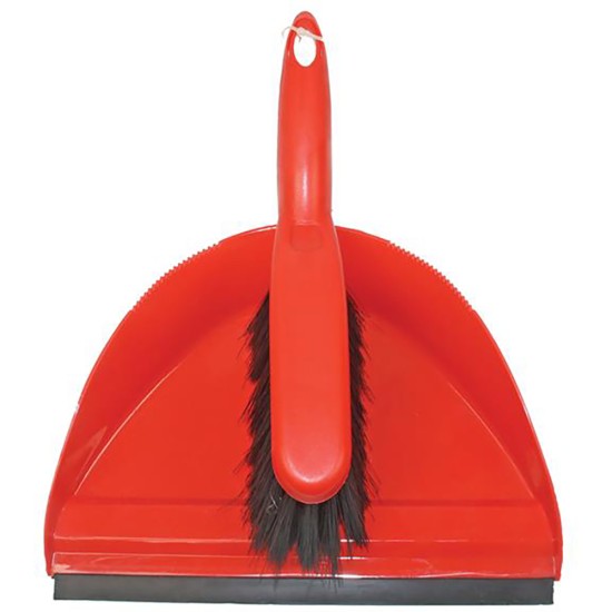 SYR Dustpan & Brush Set Red Restaurant Supply Images