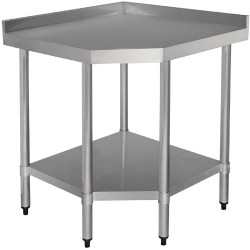 Vogue Stainless Steel Corner Table 600mm