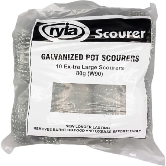 Kata-Pak W90 XL Galavanized Pot Scourers 80g (Pack of 10) Catering Supply Images