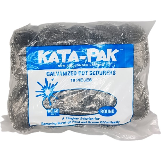 Kata-Pak W60 Large Galavanized Pot Scourers 45g (Pack of 10) Restaurant Supply Images