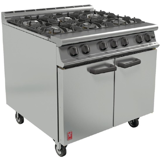 Falcon 6 Burner Dominator Plus Oven Range G3101 Propane Gas with Castors Restaurant Supply Images
