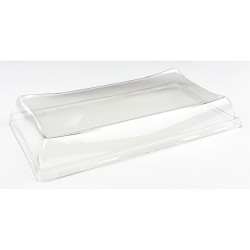 Sabert rPET domed lid for Pagoda platter 12x22 cm(Pack of 300)