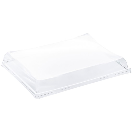 Sabert rPET domed lid for Pagoda platter 16x22 cm(Pack of 300) Catering Supply Images