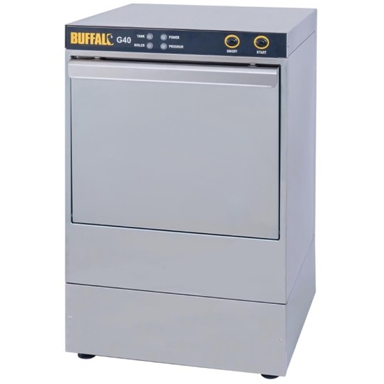 Buffalo Undercounter Glasswasher with Drain Pump 400x400mm Baskets Catering Supply Images