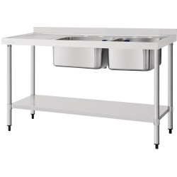 Vogue Double Sink Left Hand Drainer 1500mm