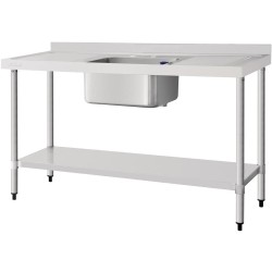 Vogue Single Sink with Double Drainer 1500mm