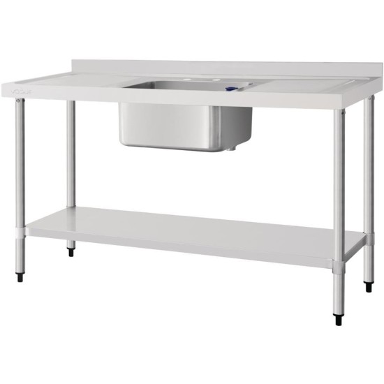 Vogue Single Sink with Double Drainer 1500mm Event Supply Images
