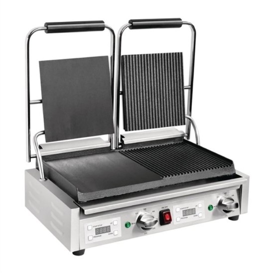 Buffalo Double Half Ribbed Contact Grill Event Supply Images
