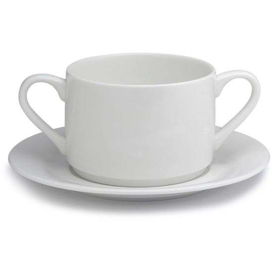 Elia Glacier Bone China Soup Cup Saucer 220 ml (Pack of 6) Event Supply Images