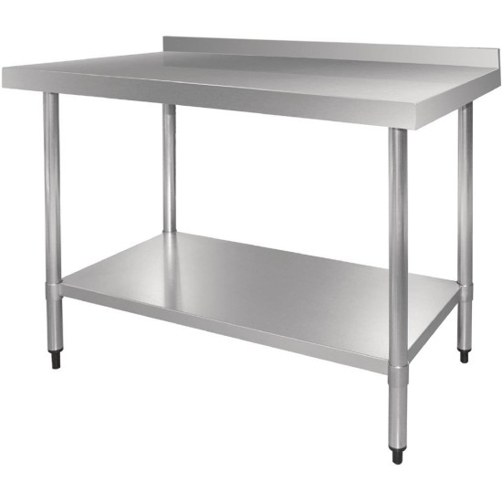 Vogue Stainless Steel Table with Upstand 900mm Restaurant Supply Images