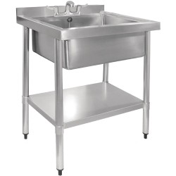 Vogue Stainless Steel Midi Pot Wash Sink with Undershelf