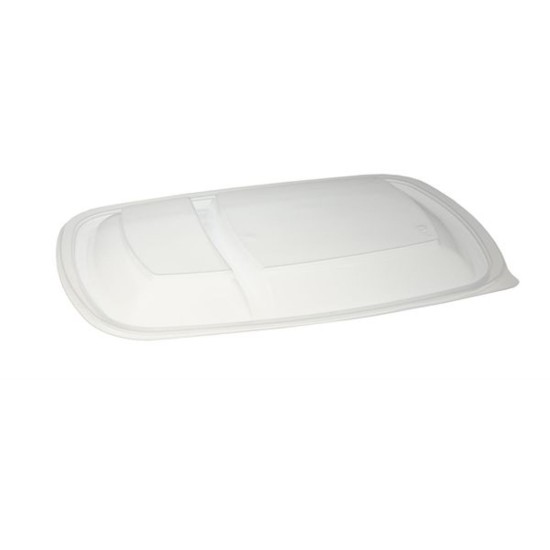 Sabert 2 Compartment PP Lid for Rectangular Container 23x17 cm(Pack of 300) Restaurant Supply Images