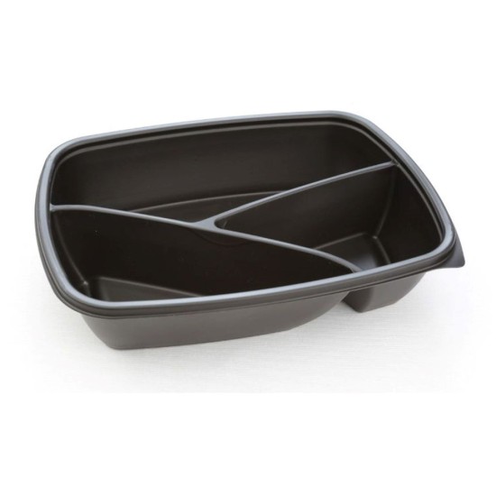 Sabert 3 Compartment Rectangular Container 900 ml 23x17 cm(Pack of 300) Catering Supply Images