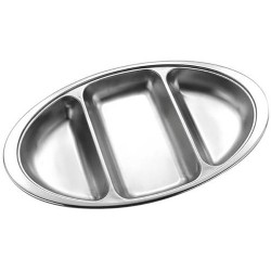 Mastercook Oval Compartment Tray 50 Cm 3 Comp