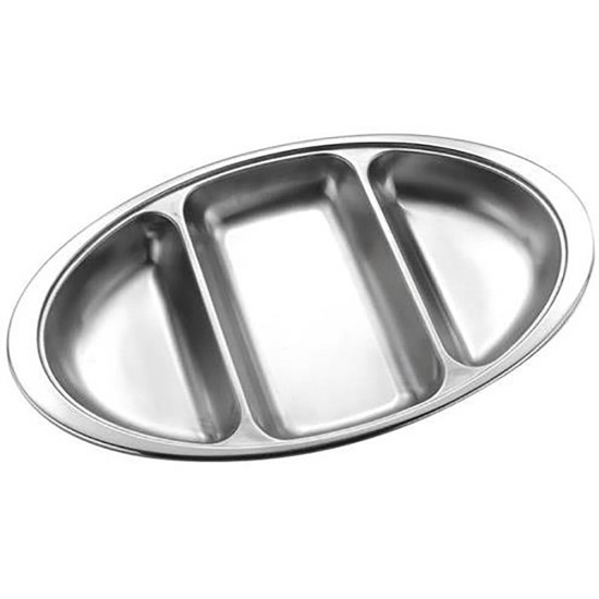 Mastercook Oval Compartment Tray 50 Cm 3 Comp Catering Supply Images