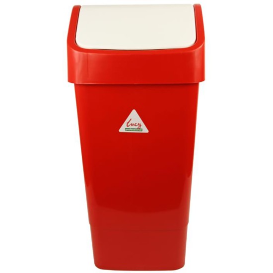 Lucy 50L Hygiene Red Swing Top Bin (Pack of 5) Restaurant Supply Images