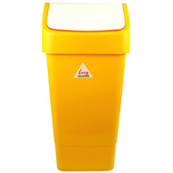 Lucy 50L Hygiene Yellow Swing Top Bin (Pack of 5) Restaurant Supply Images