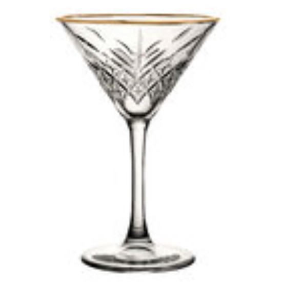 Utopia Timeless Vintage Martini Gold Rim Glasses *Handwash 230ml(8oz) (Pack of 12) Event Supply Images