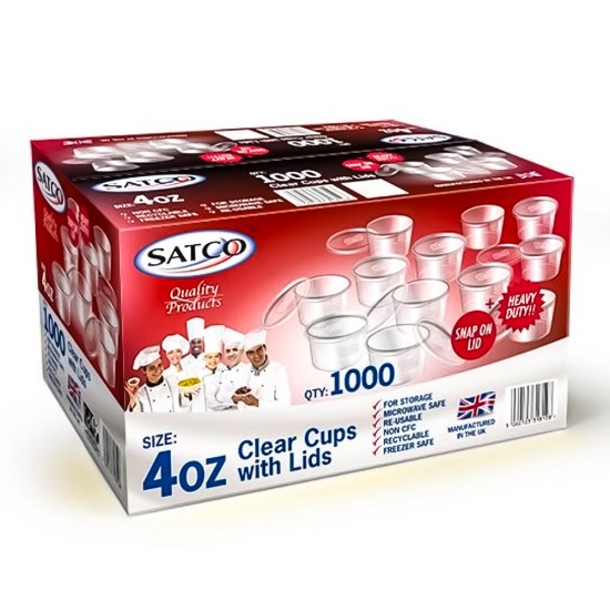 Satco 4oz Round Portion Pots & Lids(Pack of 1000) Event Supply Images