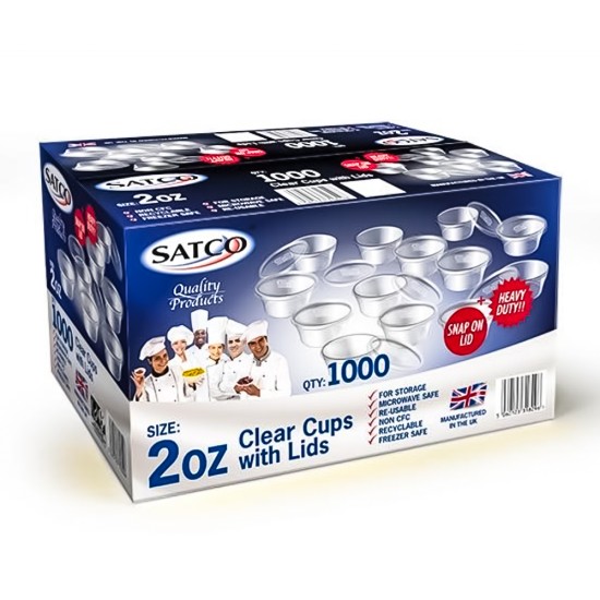 Satco 2oz Round Portion Pots & Lids(Pack of 1000) Catering Supply Images