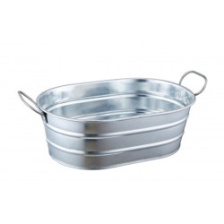 Galvanised Oval Presentation Tub 23x15x7.5cm/9