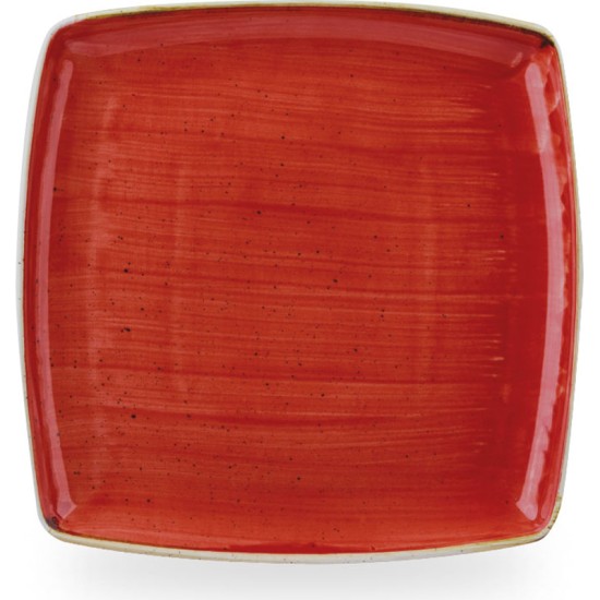 Churchill Stonecast Berry Red Deep Square Plate 10.25