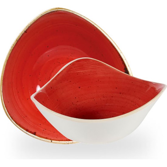 Churchill Stonecast Berry Red Lotus Bowl 6